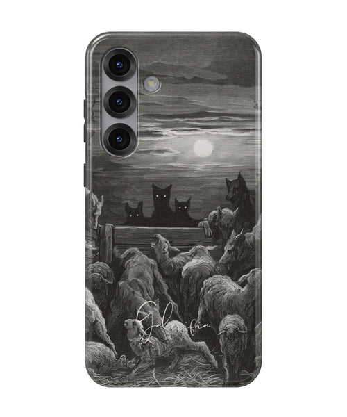 The Wolves and The Sheep by Gustave Doré printed on a tough Samsung Galaxy phone case front view