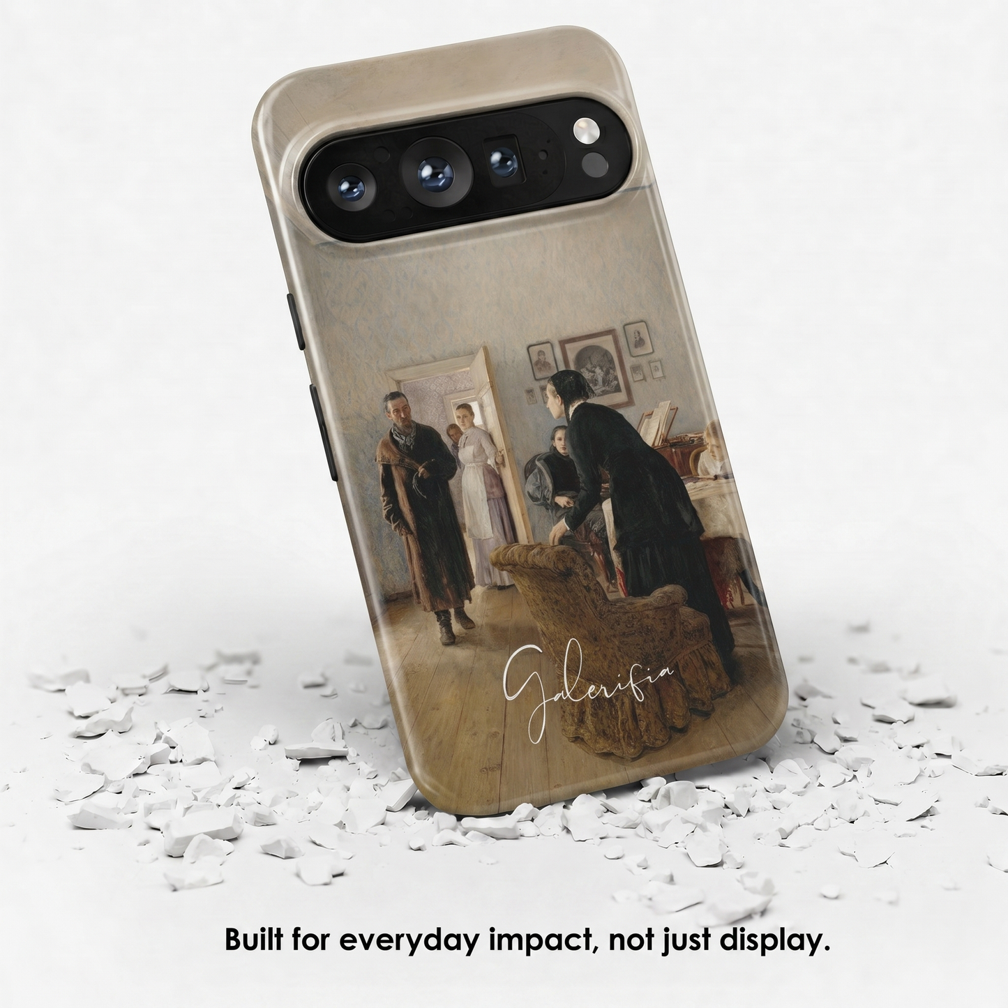 Angled view of They Did Not Expect Him by Ilya Repin tough Google Pixel case