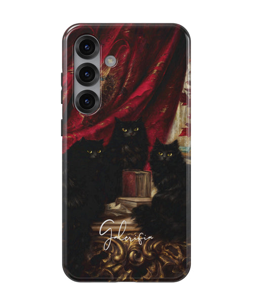 Three Black Cats by Carl Kahler Samsung Galaxy Case