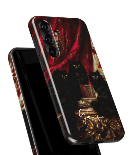 Three Black Cats by Carl Kahler Samsung Galaxy Case