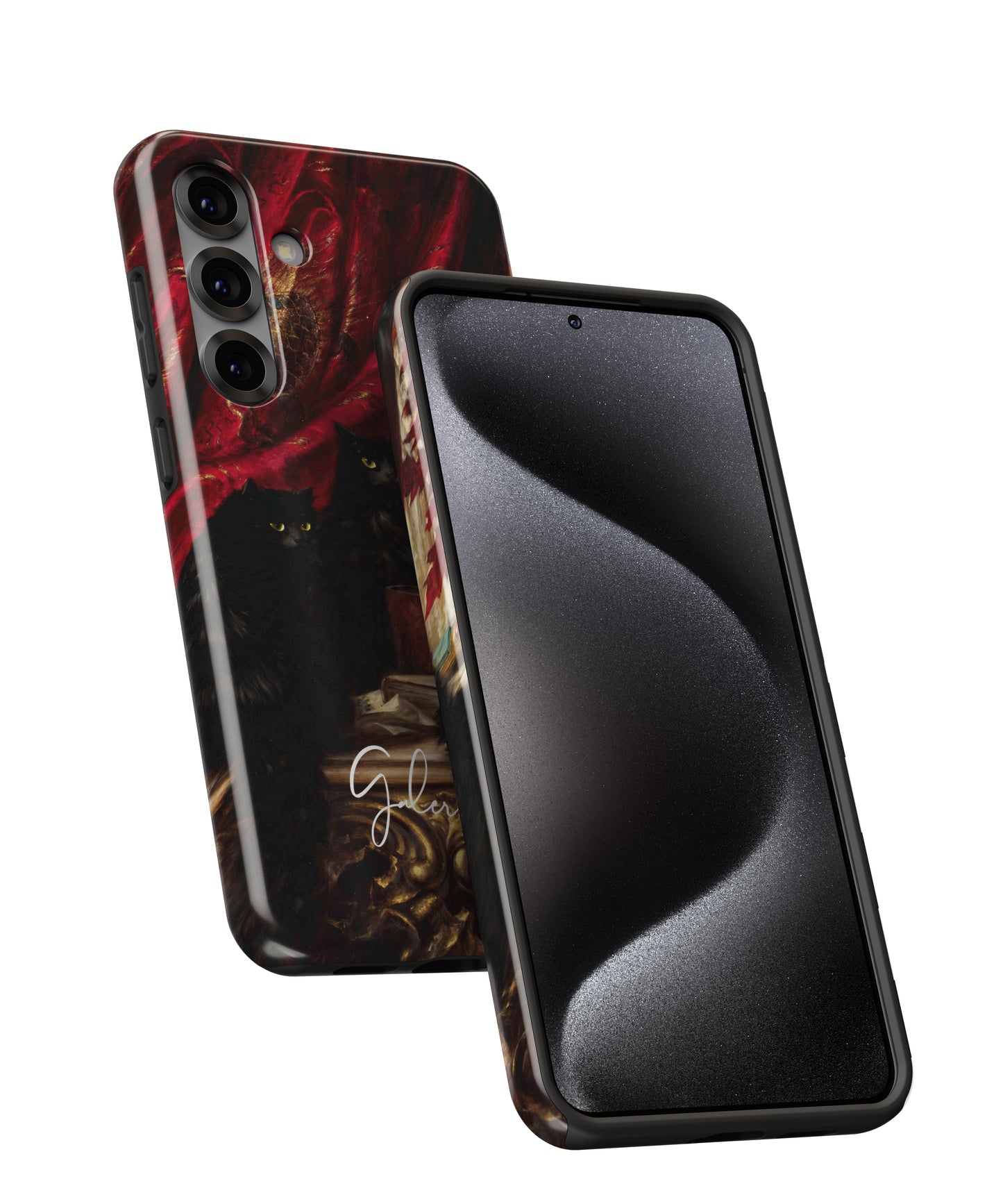 Three Black Cats by Carl Kahler Samsung Galaxy Case