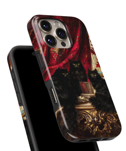 Three Black Cats by Carl Kahler iPhone Case