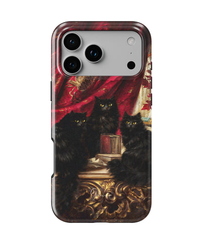 Three Black Cats by Carl Kahler iPhone Case
