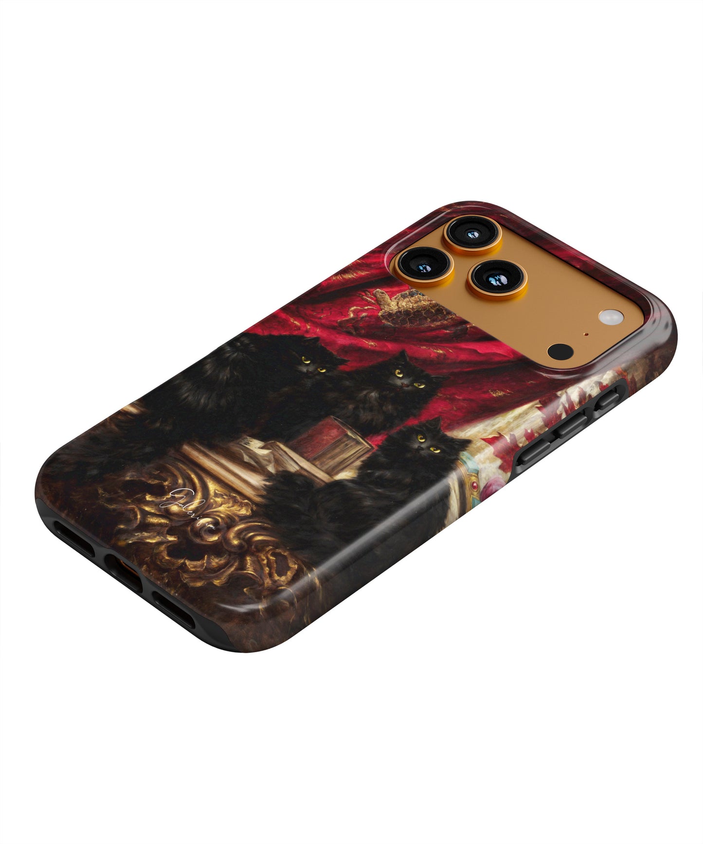 Three Black Cats by Carl Kahler iPhone Case