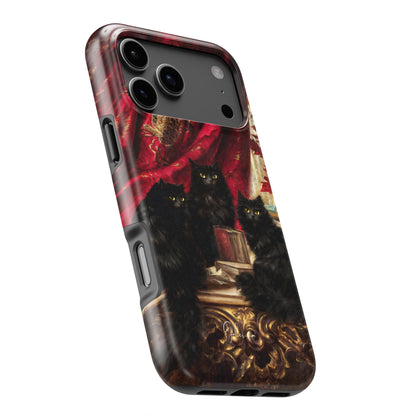 Three Black Cats by Carl Kahler iPhone Case