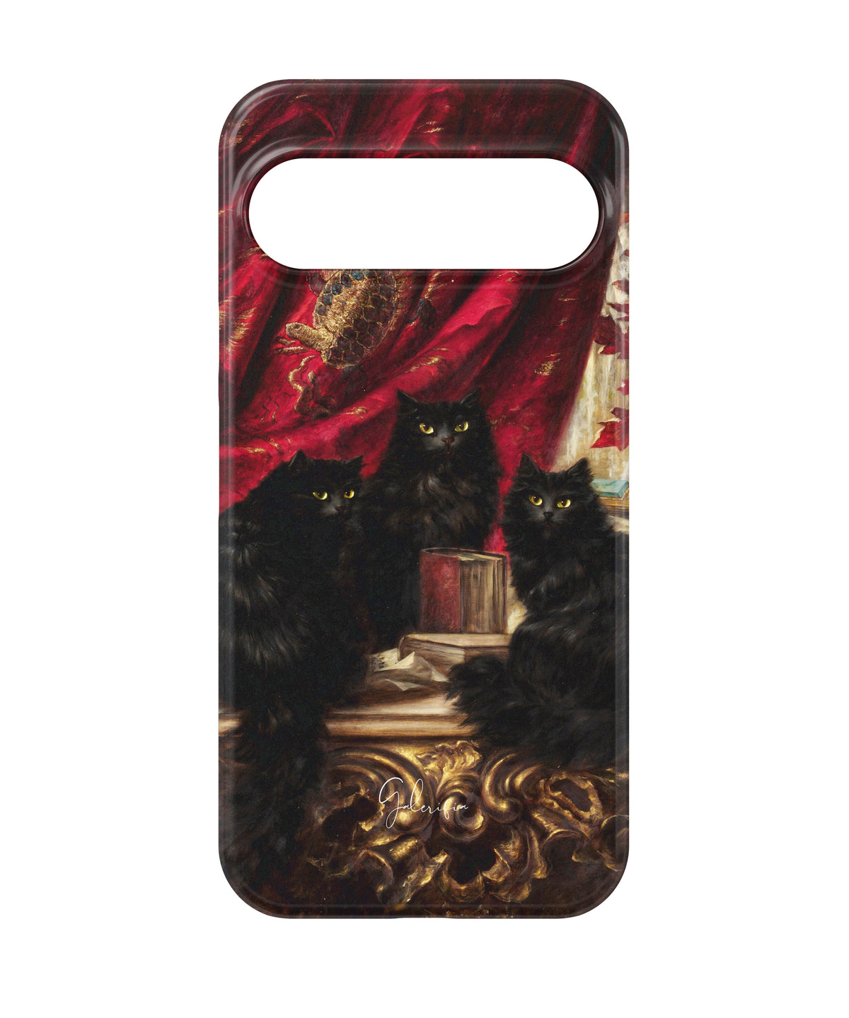 Three Black Cats by Carl Kahler Google Pixel Case