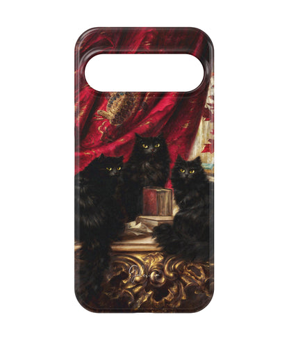 Three Black Cats by Carl Kahler Google Pixel Case