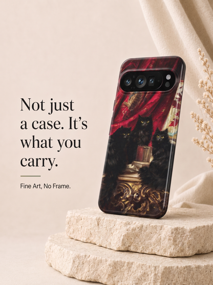 Three Black Cats by Carl Kahler Google Pixel Case