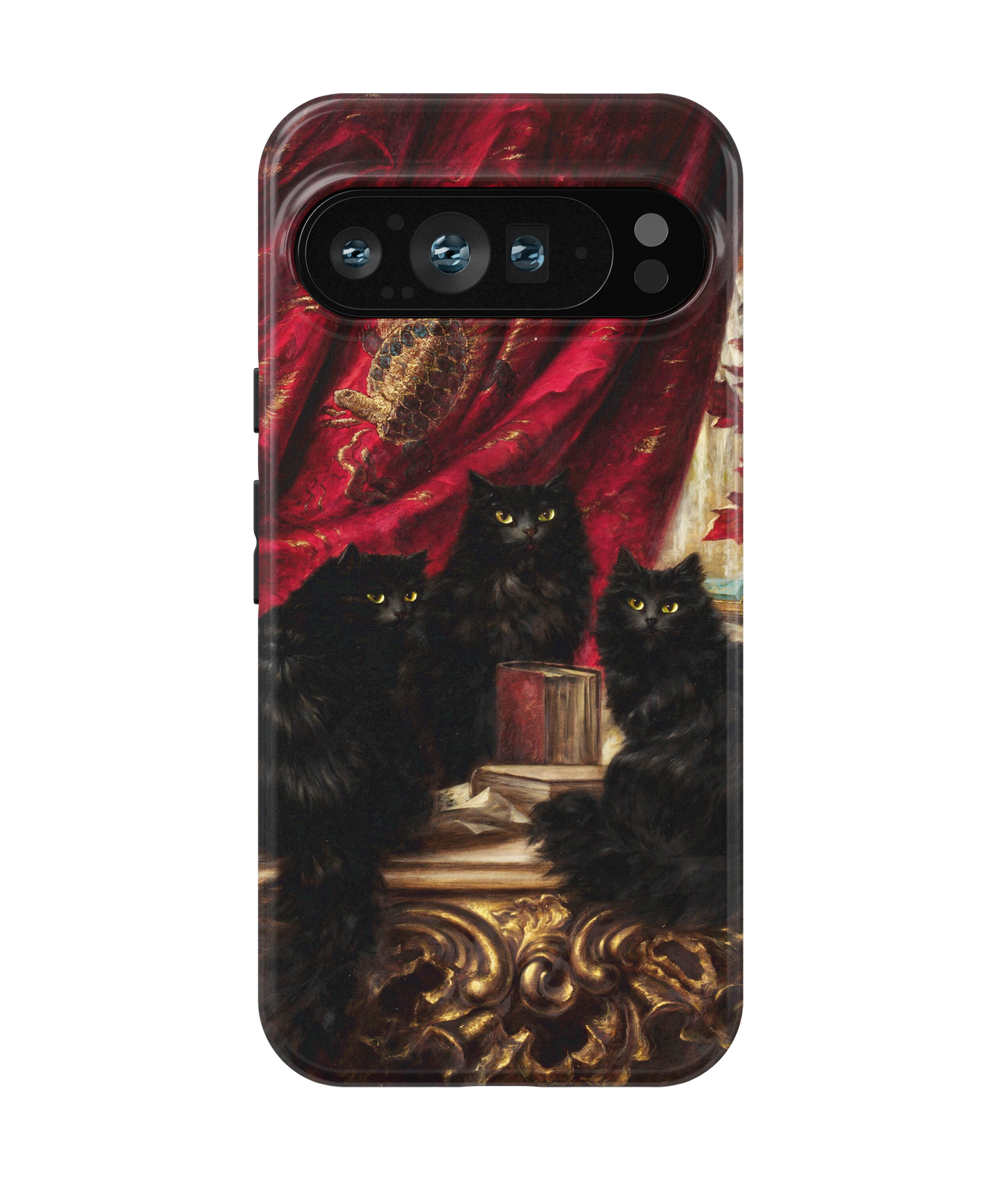 Three Black Cats by Carl Kahler Google Pixel Case - logo free