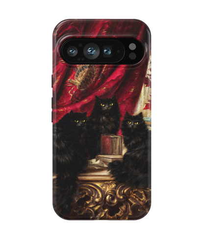 Three Black Cats by Carl Kahler Google Pixel Case - logo free