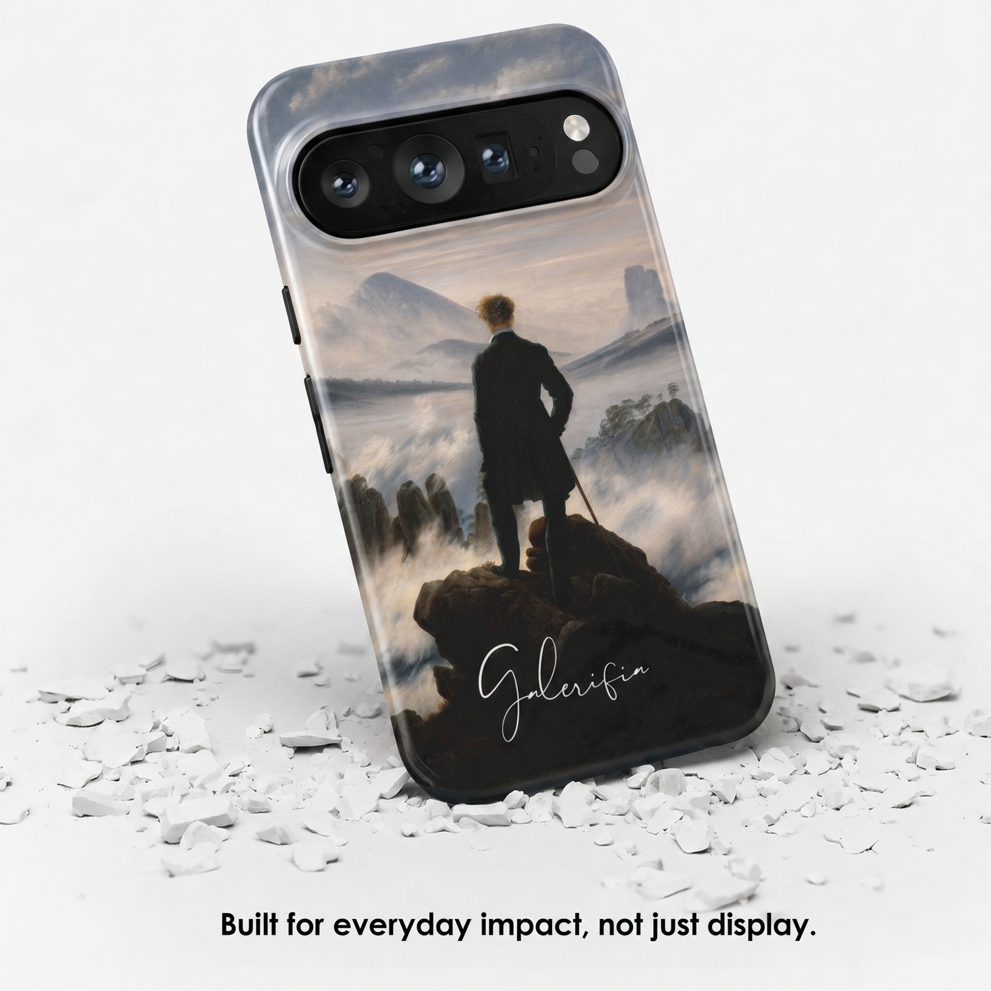 Angled view of Wanderer above the Sea of Fog by Caspar David Friedrich tough Google Pixel case