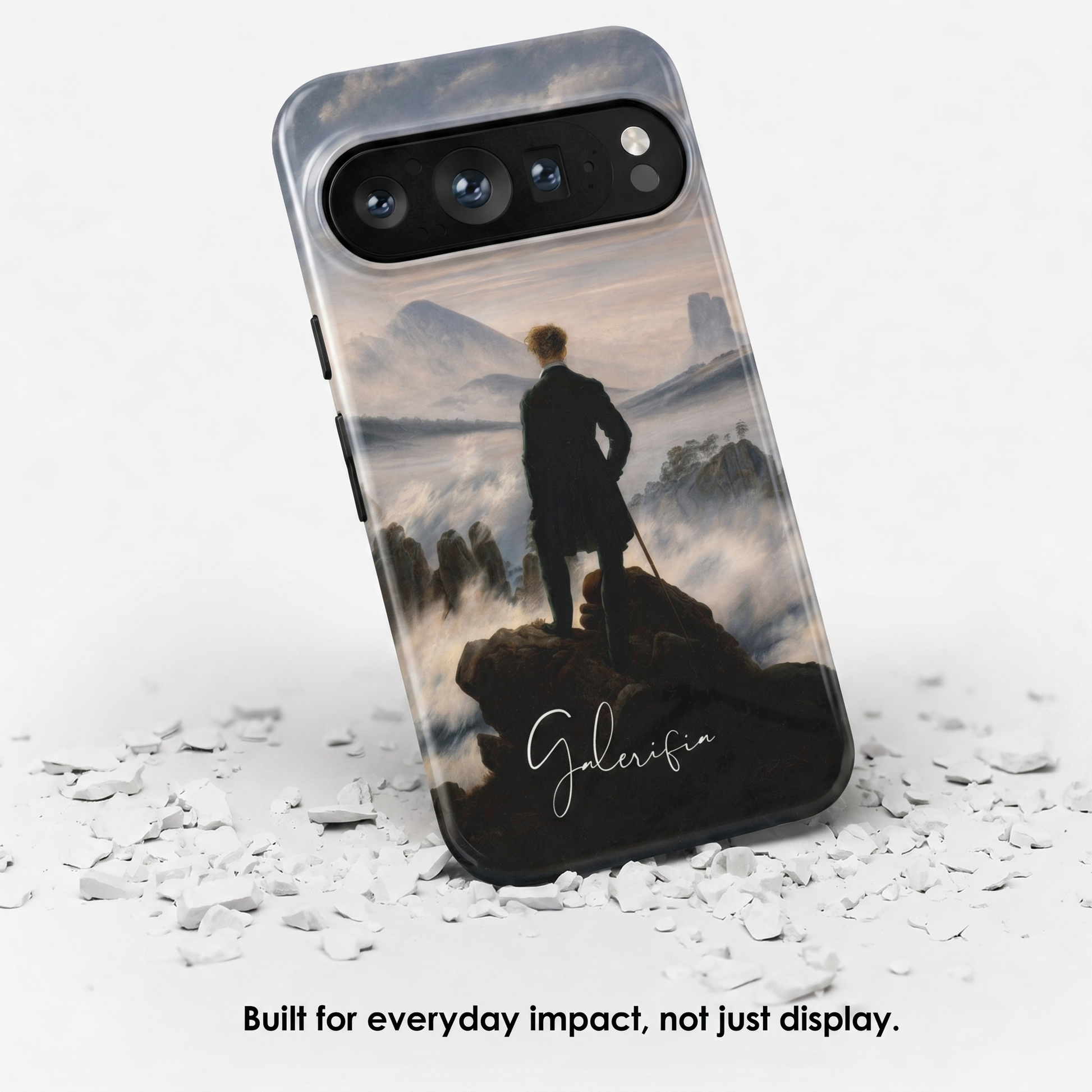 Angled view of Wanderer above the Sea of Fog by Caspar David Friedrich tough Google Pixel case