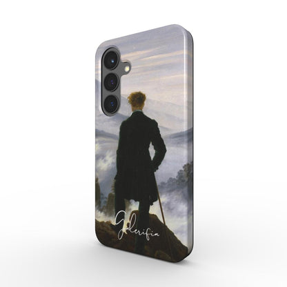 Side profile of Wanderer above the Sea of Fog Caspar David Friedrich Samsung Galaxy case showing protective edges