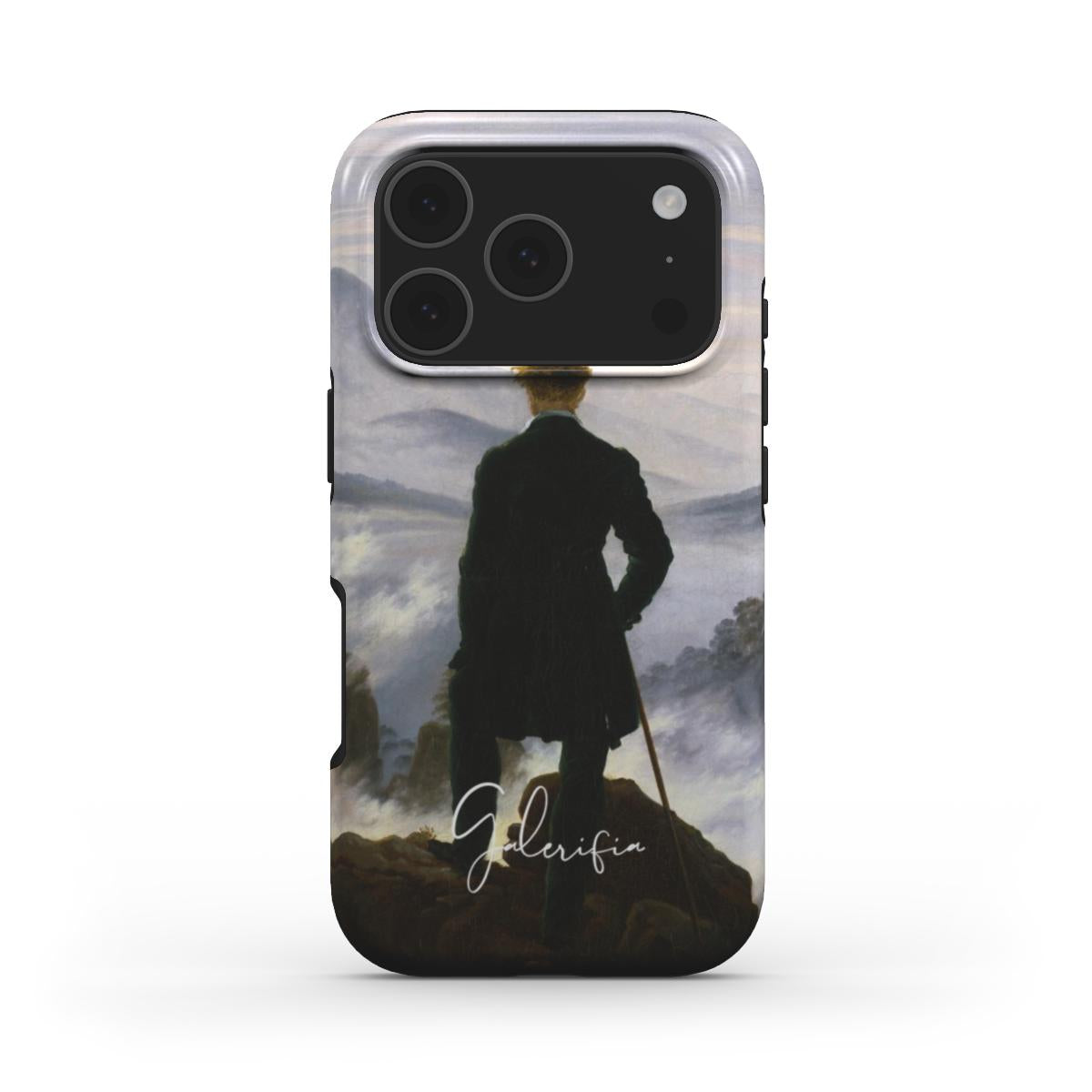 Back view of Wanderer above the Sea of Fog by Caspar David Friedrich printed on an iPhone case
