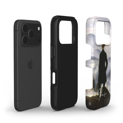Edge detail of Wanderer above the Sea of Fog by Caspar David Friedrich iPhone case