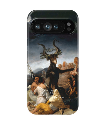 Witches' Sabbath by Francisco Goya printed on a tough Google Pixel phone case front view