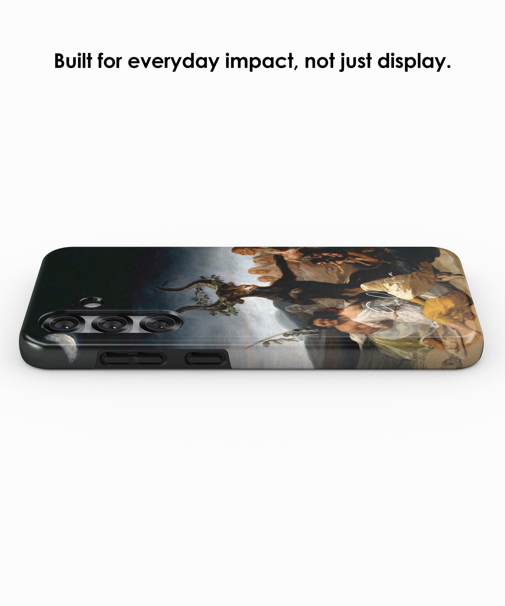 Angled view of Witches' Sabbath by Francisco Goya tough Samsung Galaxy case
